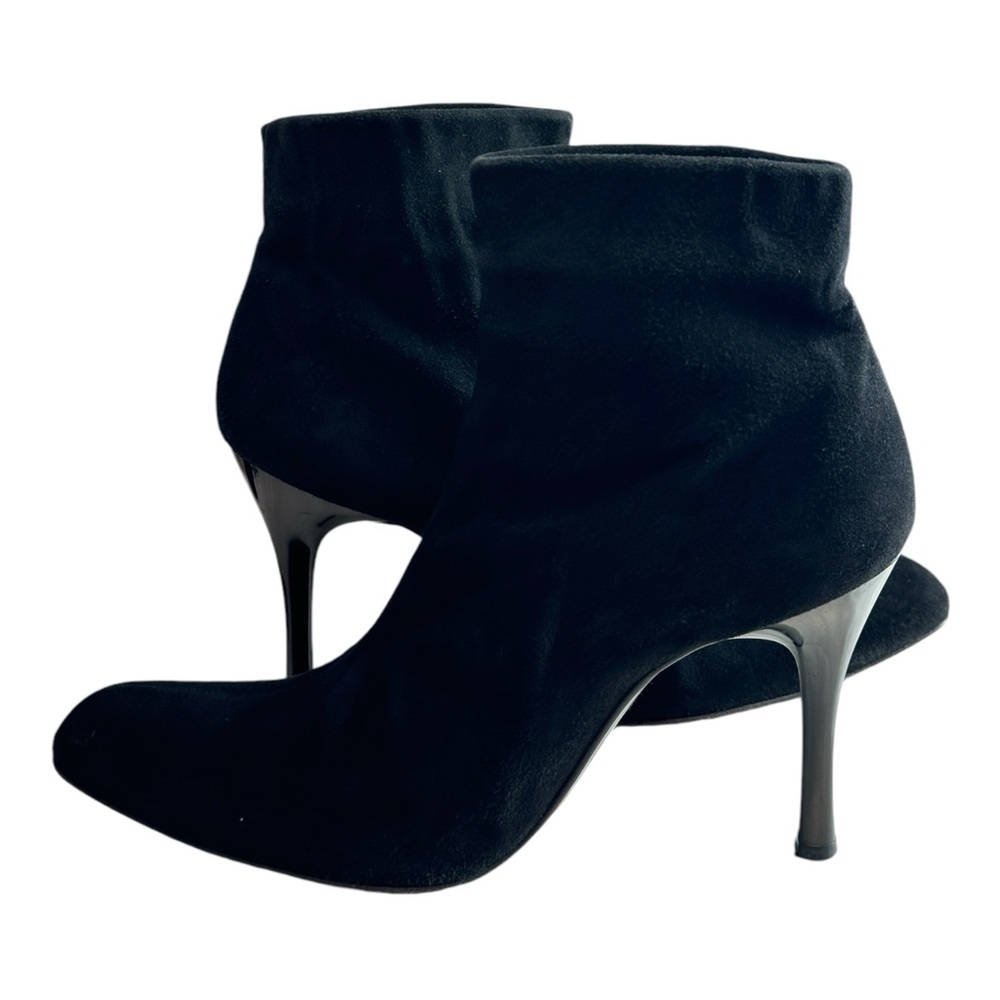 Bally Women's Suede Heeled Ankle Boots Black Size 9.5 - Picture 3 of 11